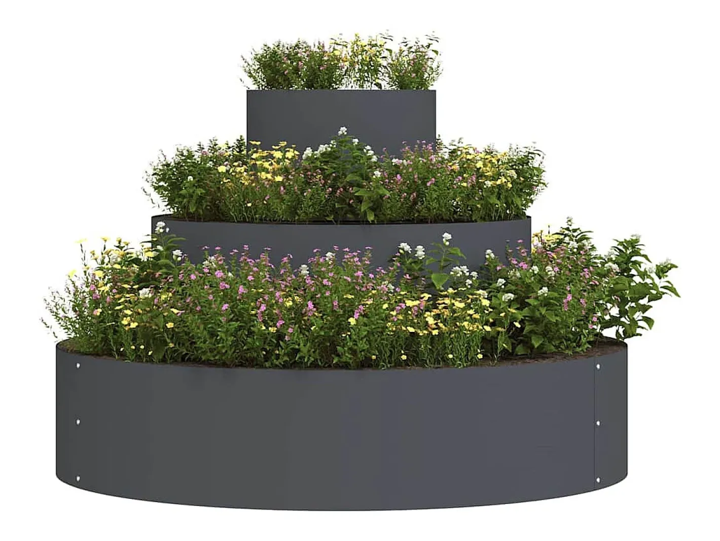 Macetero-Maceta para Jardín | Jardinera | Macetero Antracita 90 x 90 x 20 cm Acero Gris