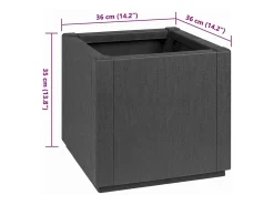 Discount Maceta para Jardín | Jardinera | Macetero Antracita 36 x 36 x 35 cm Polipropileno Gris