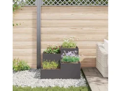 Maceta para Jardín | Jardinera | Macetero 100 x 100 x 60 cm Acero Negro
