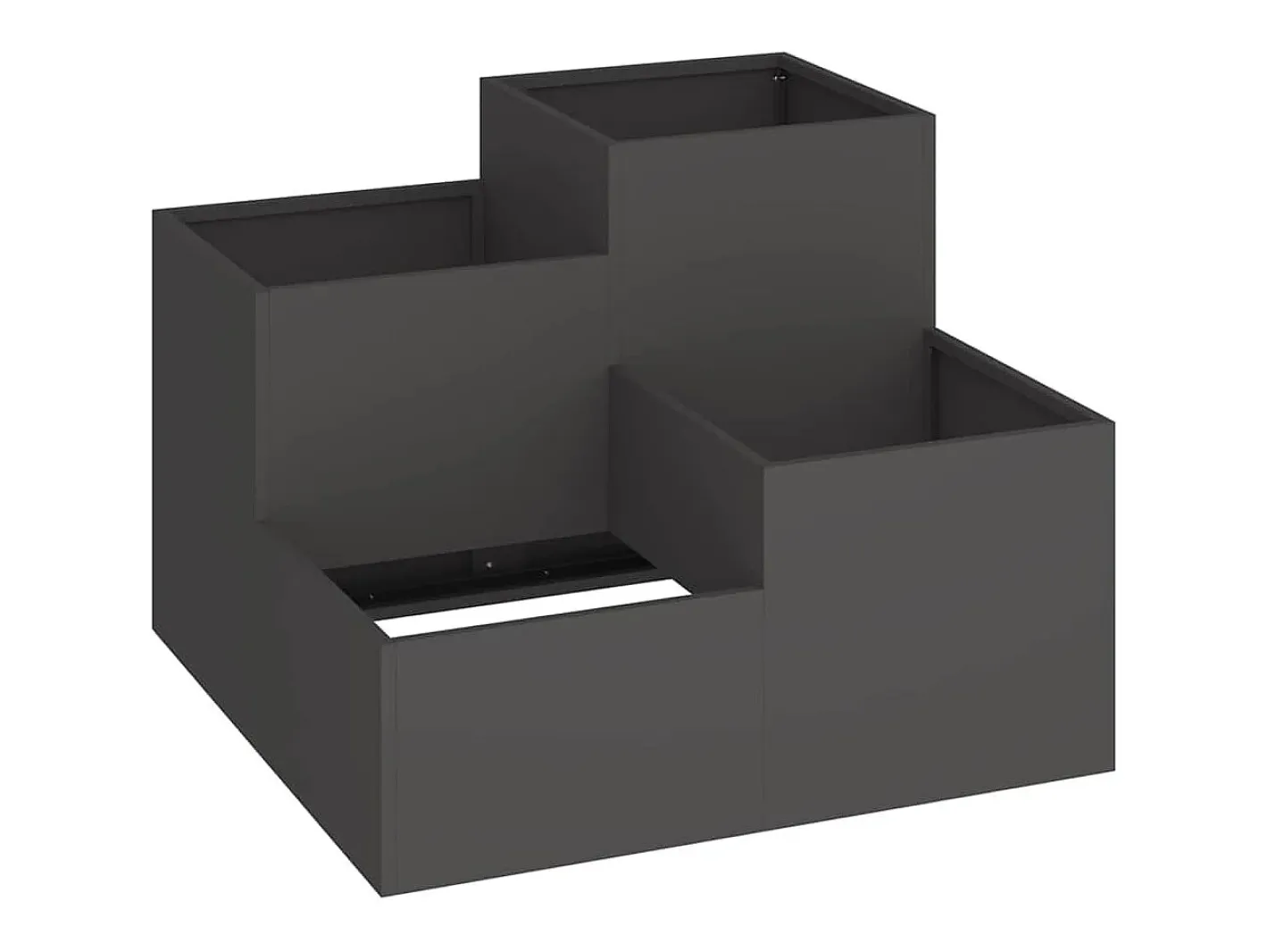 Maceta para Jardín | Jardinera | Macetero 100 x 100 x 60 cm Acero Negro