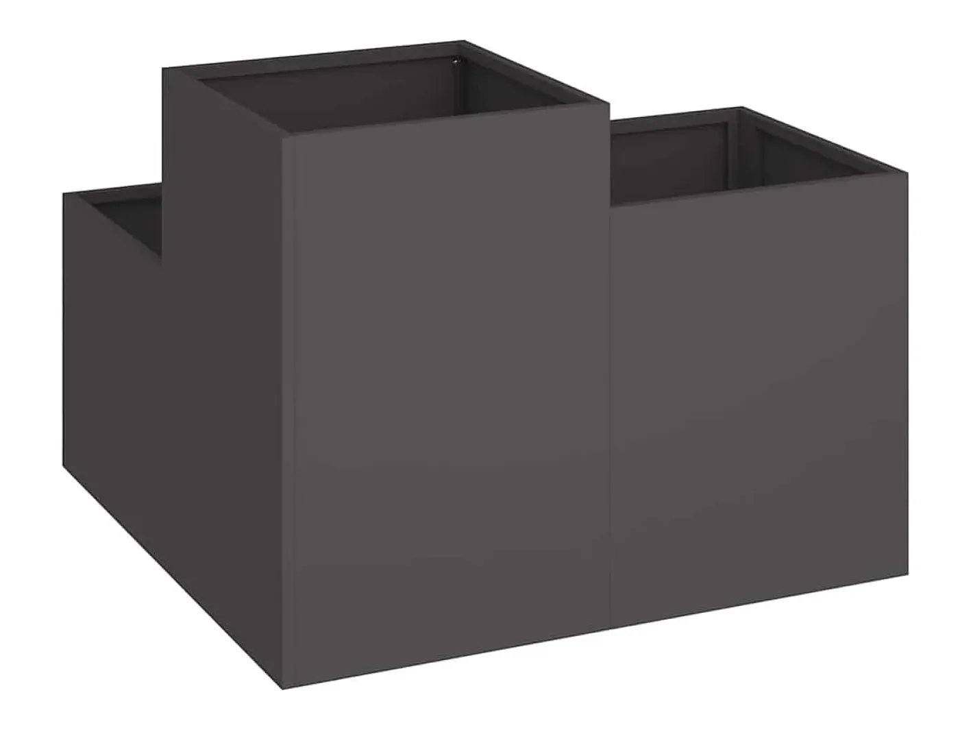 Maceta para Jardín | Jardinera | Macetero 100 x 100 x 60 cm Acero Negro