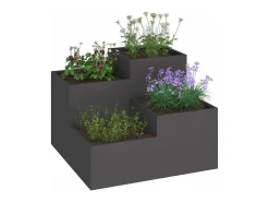 Maceta para Jardín | Jardinera | Macetero 100 x 100 x 60 cm Acero Negro
