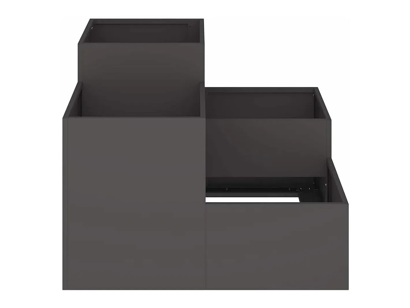 Maceta para Jardín | Jardinera | Macetero 100 x 100 x 60 cm Acero Negro