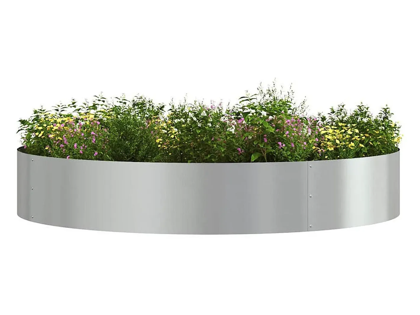 New Maceta para Jardín | Jardinera | Macetero 120 x 120 x 20 cm Acero galvanizado Plateado
