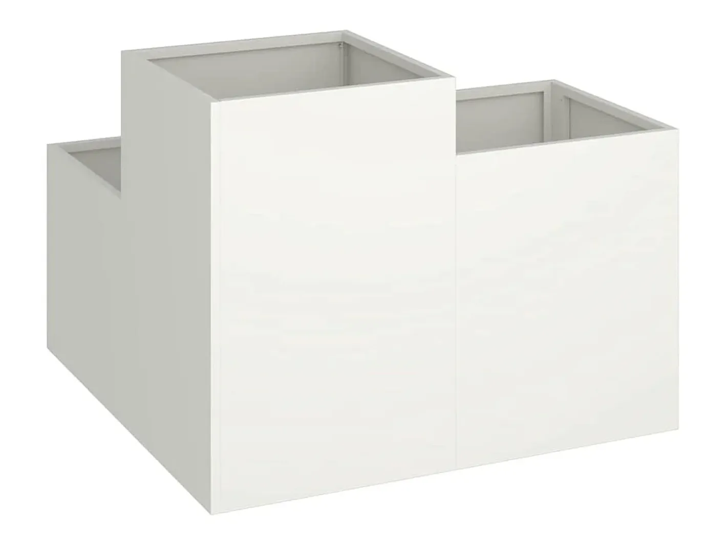 Macetero-Maceta para Jardín | Jardinera | Macetero 80 x 80 x 60 cm Acero Blanco