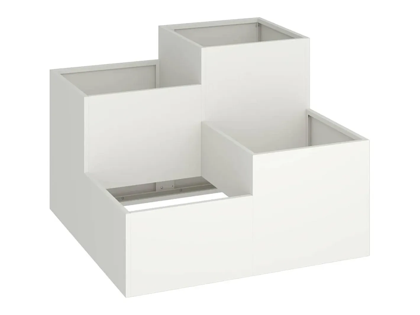 Macetero-Maceta para Jardín | Jardinera | Macetero 80 x 80 x 60 cm Acero Blanco