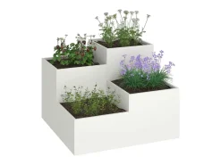 Macetero-Maceta para Jardín | Jardinera | Macetero 80 x 80 x 60 cm Acero Blanco