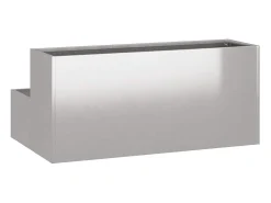 Macetero-Maceta para Jardín | Jardinera | Macetero 100 x 60 x 45 cm Acero inoxidable Plateado