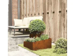 Macetero-Maceta para Jardín | Jardinera | Macetero Marrón 60 x 60 x 50 cm Acero oxidado Marru00f3n
