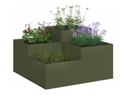 Maceta para Jardín | Jardinera | Macetero oliva 80 x 80 x 48 cm Acero Verde Online