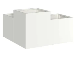 Hot Maceta para Jardín | Jardinera | Macetero 80 x 80 x 48 cm Acero Blanco