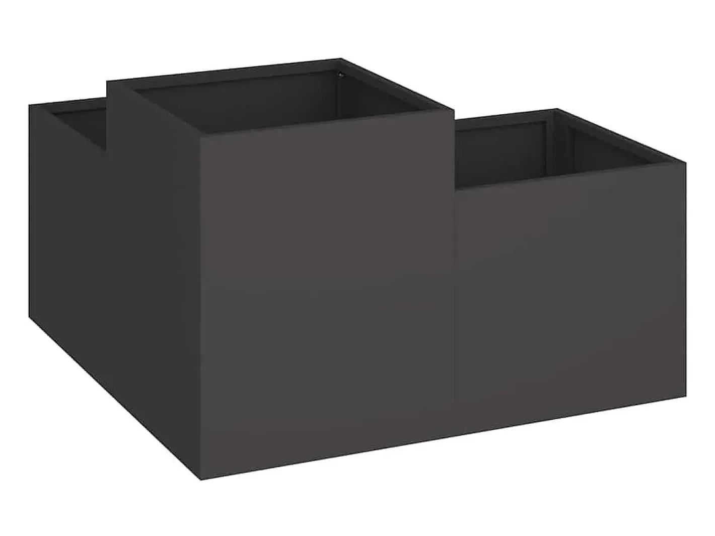 Macetero-Maceta para Jardín | Jardinera | Macetero 80 x 80 x 48 cm Acero Negro