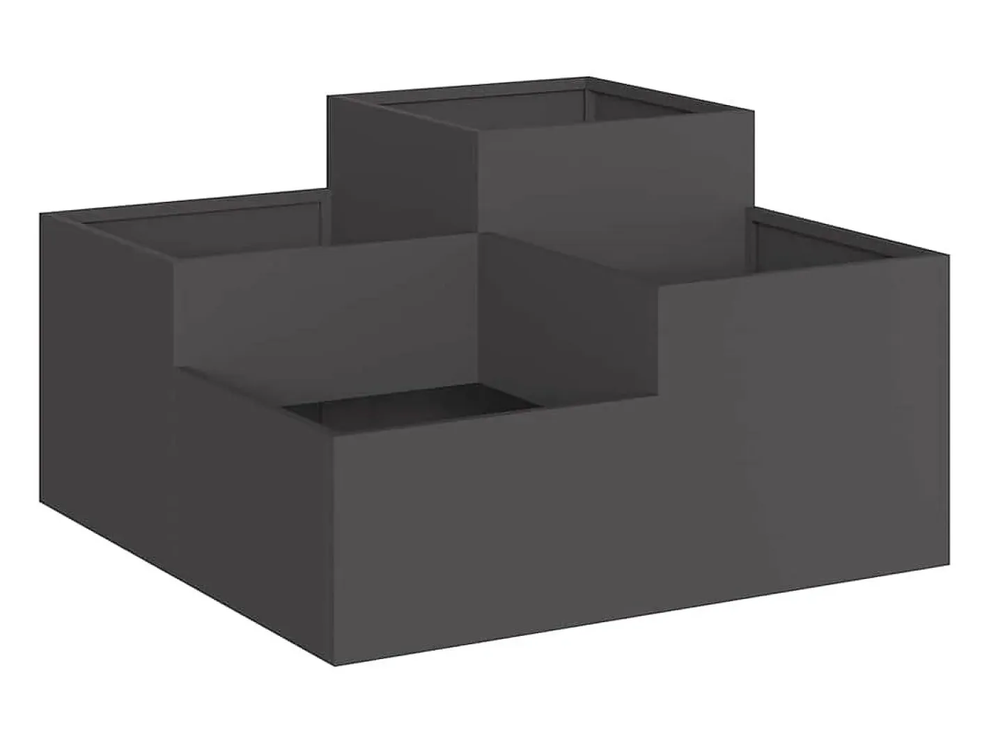 Macetero-Maceta para Jardín | Jardinera | Macetero 80 x 80 x 48 cm Acero Negro