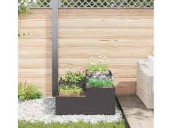 Macetero-Maceta para Jardín | Jardinera | Macetero 80 x 80 x 48 cm Acero Negro