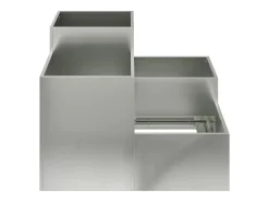 Macetero-Maceta para Jardín | Jardinera | Macetero 100 x 100 x 60 cm Acero galvanizado Plateado