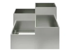 Macetero-Maceta para Jardín | Jardinera | Macetero 100 x 100 x 60 cm Acero galvanizado Plateado