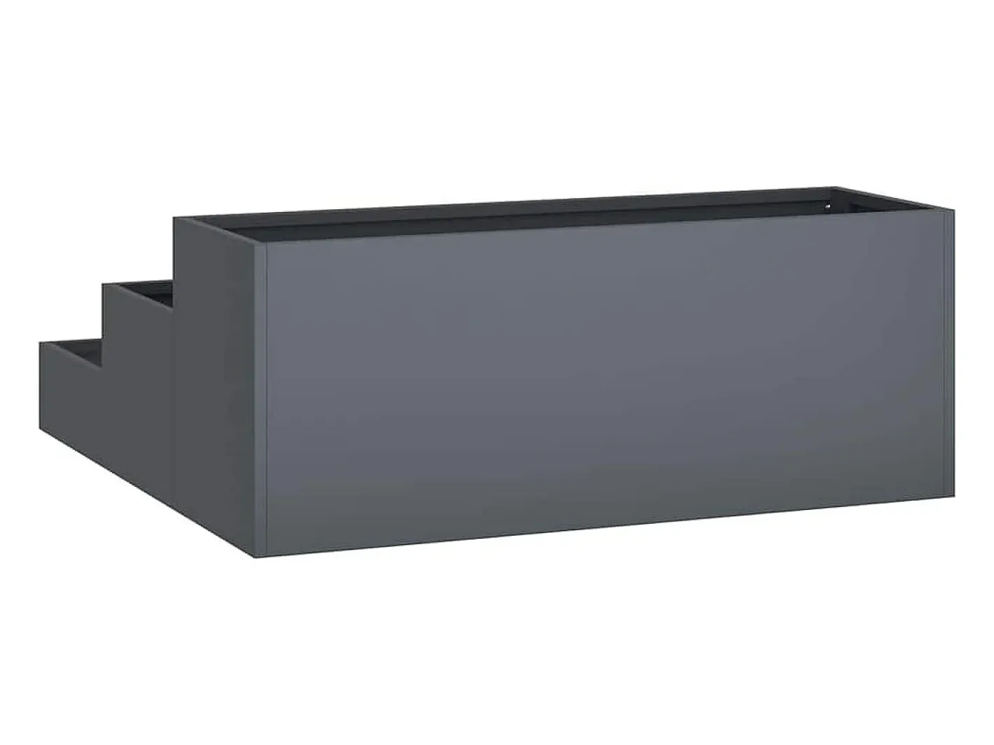 Clearance Maceta para Jardín | Jardinera | Macetero Antracita 90 x 90 x 35 cm Acero Gris