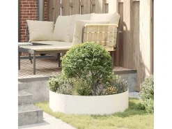 Maceta para Jardín | Jardinera | Macetero 80 x 80 x 20 cm Acero Blanco New