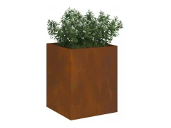 Maceta para Jardín | Jardinera | Macetero Marrón 32 x 32 x 40 cm Acero Envejecido Marru00f3n