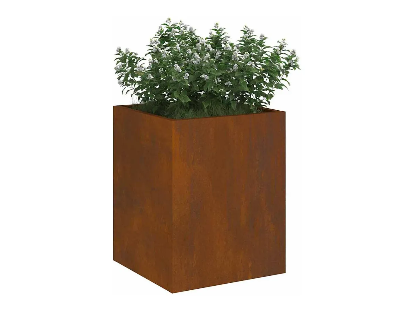 Maceta para Jardín | Jardinera | Macetero Marrón 32 x 32 x 40 cm Acero Envejecido Marru00f3n