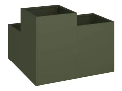 Macetero-Maceta para Jardín | Jardinera | Macetero oliva 80 x 80 x 60 cm Acero Verde