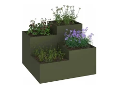 Macetero-Maceta para Jardín | Jardinera | Macetero oliva 80 x 80 x 60 cm Acero Verde