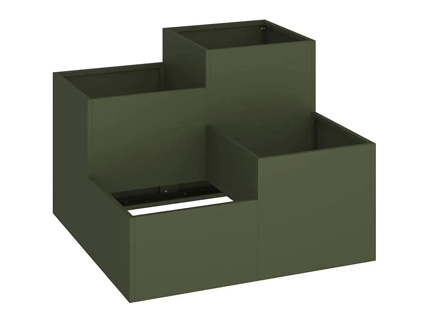 Macetero-Maceta para Jardín | Jardinera | Macetero oliva 80 x 80 x 60 cm Acero Verde