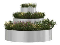 Maceta para Jardín | Jardinera | Macetero 90 x 90 x 20 cm Acero galvanizado Plateado Sale