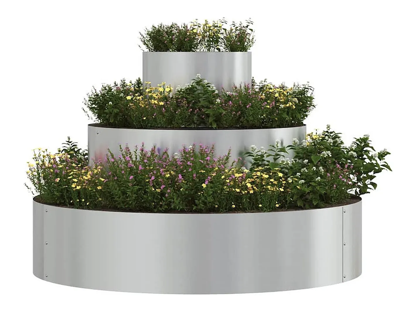 Maceta para Jardín | Jardinera | Macetero 90 x 90 x 20 cm Acero galvanizado Plateado Sale