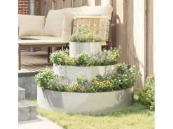 Maceta para Jardín | Jardinera | Macetero 90 x 90 x 20 cm Acero galvanizado Plateado Sale