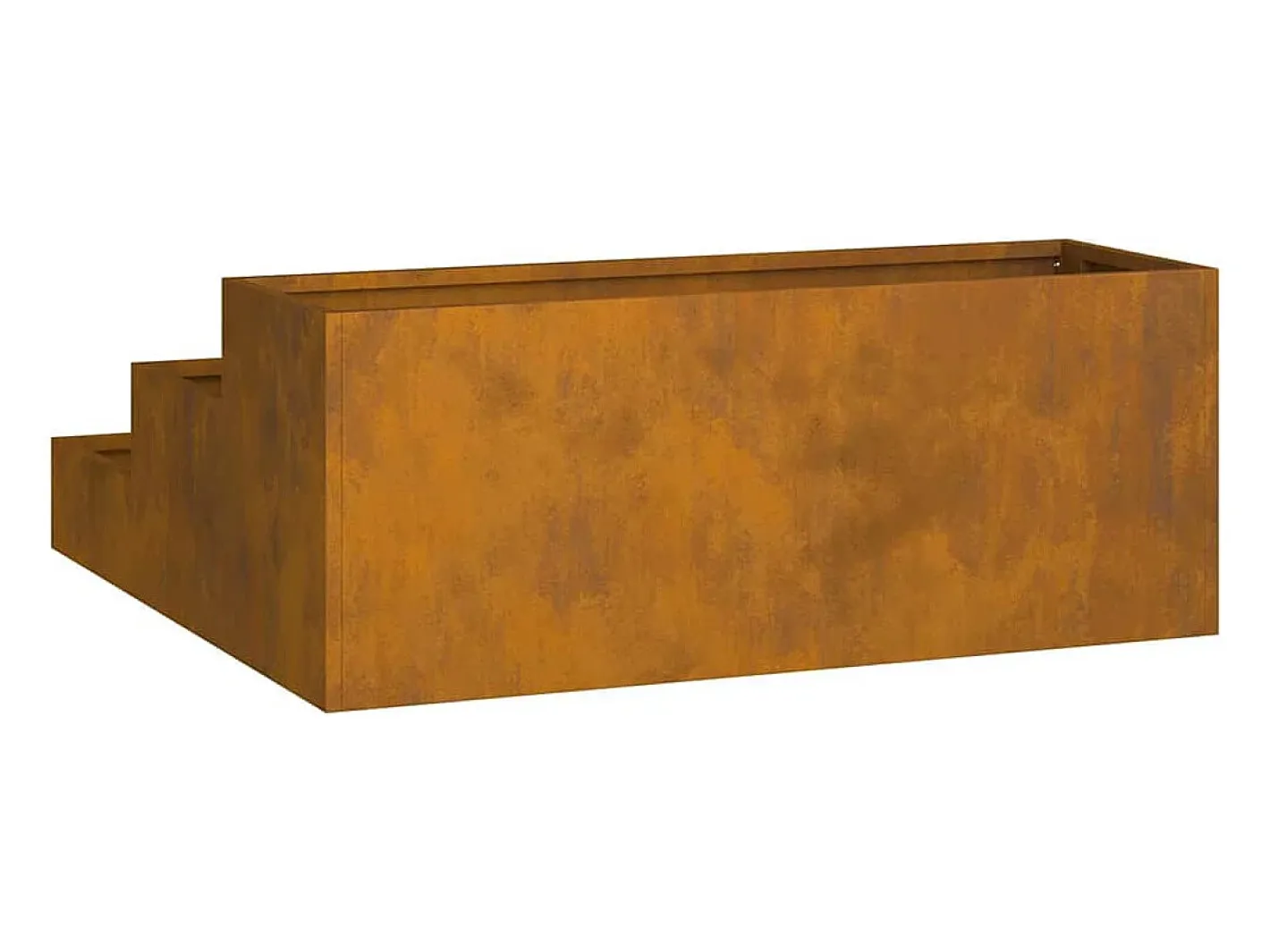 Macetero-Maceta para Jardín | Jardinera | Macetero Oxidado 90 x 90 x 35 cm Acero oxidado Naranja