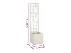 Best Maceta para Jardín | Jardinera | Macetero 36 x 36 x 140 cm Polipropileno Blanco