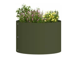 Best Maceta para Jardín | Jardinera | Macetero oliva 30 x 30 x 20 cm Acero Verde