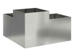 Outlet Maceta para Jardín | Jardinera | Macetero 100 x 100 x 48 cm Acero galvanizado Plateado