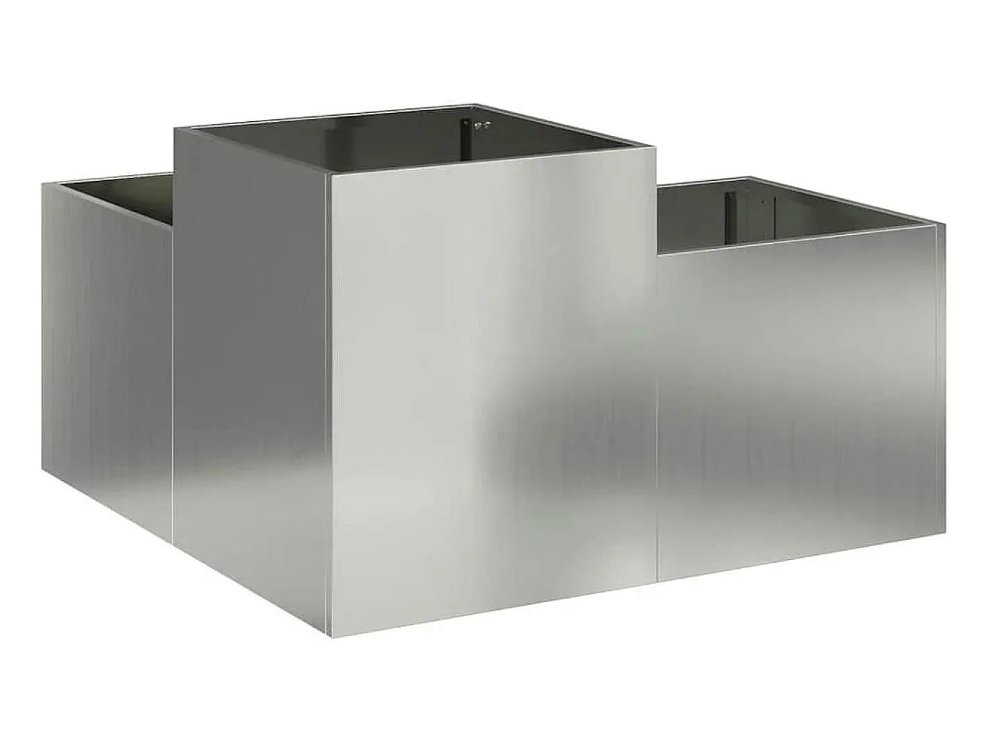 Outlet Maceta para Jardín | Jardinera | Macetero 100 x 100 x 48 cm Acero galvanizado Plateado