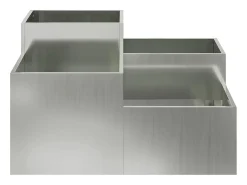Outlet Maceta para Jardín | Jardinera | Macetero 100 x 100 x 48 cm Acero galvanizado Plateado
