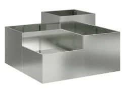 Outlet Maceta para Jardín | Jardinera | Macetero 100 x 100 x 48 cm Acero galvanizado Plateado