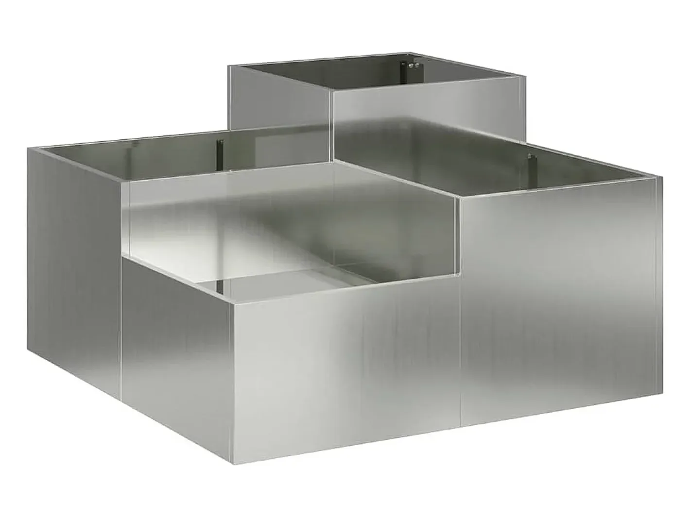 Outlet Maceta para Jardín | Jardinera | Macetero 100 x 100 x 48 cm Acero galvanizado Plateado