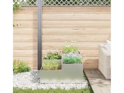 Outlet Maceta para Jardín | Jardinera | Macetero 100 x 100 x 48 cm Acero galvanizado Plateado