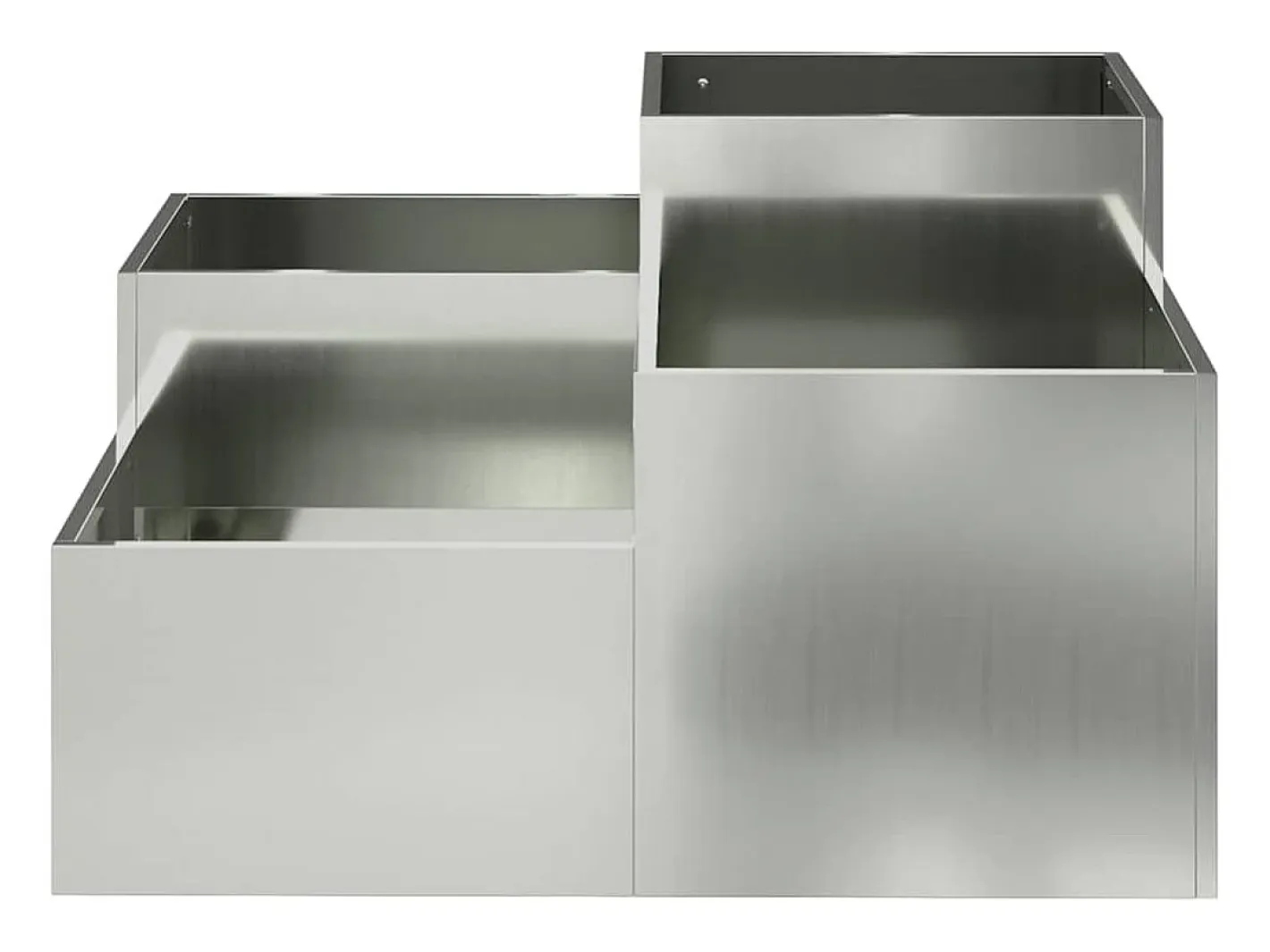 Outlet Maceta para Jardín | Jardinera | Macetero 100 x 100 x 48 cm Acero galvanizado Plateado