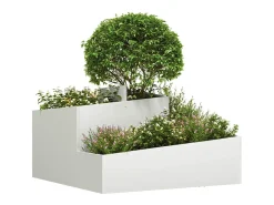 Macetero-Maceta para Jardín | Jardinera | Macetero 80 x 80 x 50 cm Blanco