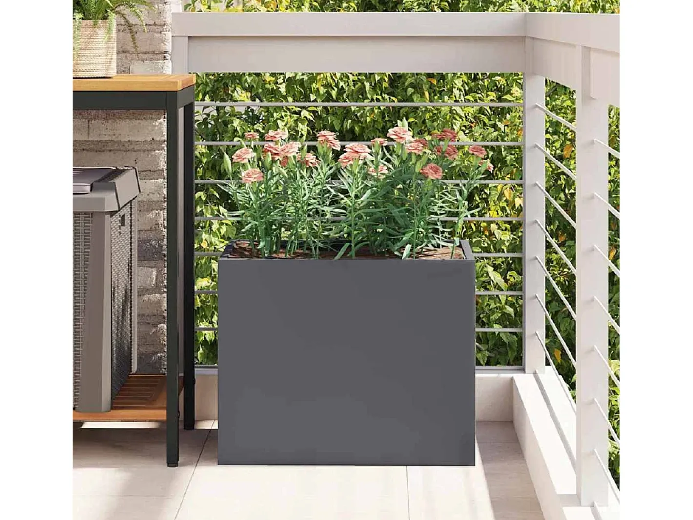 Macetero-Maceta para Jardín | Jardinera | Macetero Antracita Acero laminado en frío Gris