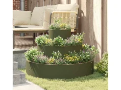 Clearance Maceta para Jardín | Jardinera | Macetero oliva 90 x 90 x 20 cm Acero Verde