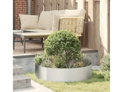Macetero-Maceta para Jardín | Jardinera | Macetero 80 x 80 x 20 cm Acero galvanizado Plateado