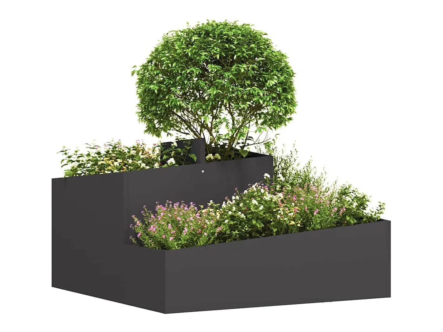 Maceta para Jardín | Jardinera | Macetero 80 x 80 x 50 cm Acero laminado en frío Negro Best