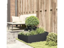 Maceta para Jardín | Jardinera | Macetero 80 x 80 x 50 cm Acero laminado en frío Negro Best