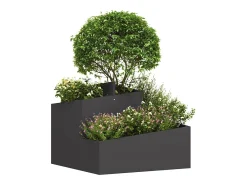Macetero-Maceta para Jardín | Jardinera | Macetero 60 x 60 x 50 cm Acero Negro