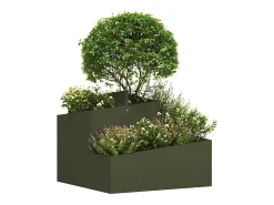 Macetero-Maceta para Jardín | Jardinera | Macetero oliva 60 x 60 x 50 cm Acero Verde
