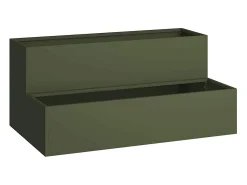 Discount Maceta para Jardín | Jardinera | Macetero oliva 100 x 60 x 45 cm Acero Verde
