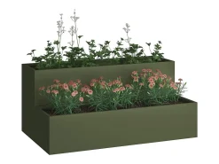 Discount Maceta para Jardín | Jardinera | Macetero oliva 100 x 60 x 45 cm Acero Verde
